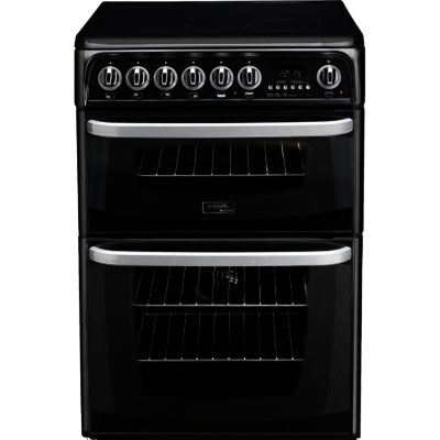 Hotpoint CH60EKKS Electric Ceramic Double Oven Cooker in Black